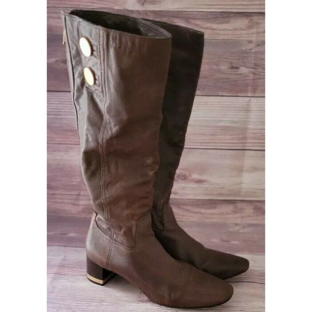Tory Burch Womens Boots Size 9.5M Block Knee High Brown